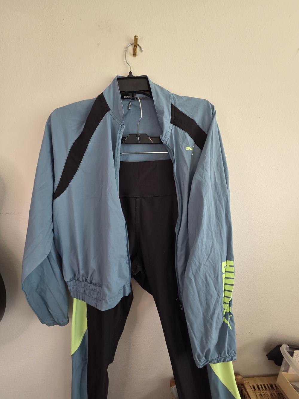 #176 PUMA Women's Light Blue and Black Performance Track Jacket